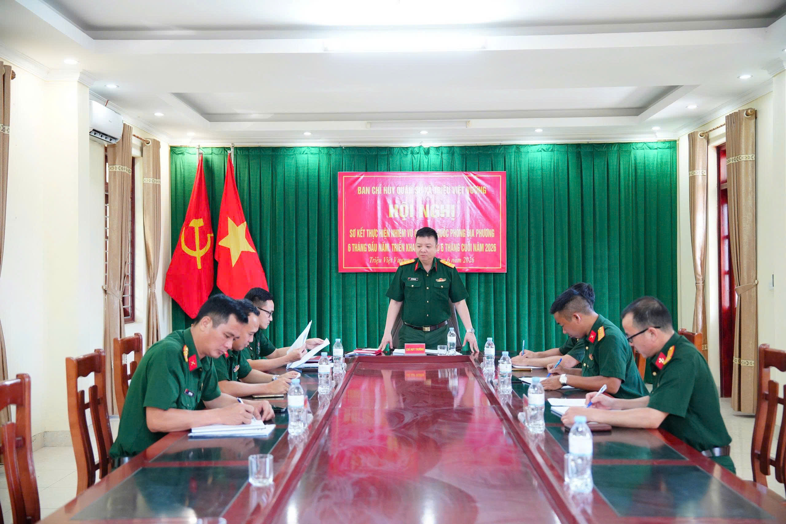 BAN CHỈ HUY QUÂN SỰ XÃ TRIỆU VIỆT VƯƠNG SƠ KẾT NHIỆM VỤ QUÂN SỰ, QUỐC PHÒNG ĐỊA PHƯƠNG 6 THÁNG ĐẦU NĂM, TRIỂN KHAI NHIỆM VỤ 6 THÁNG CUỐI NĂM 2026