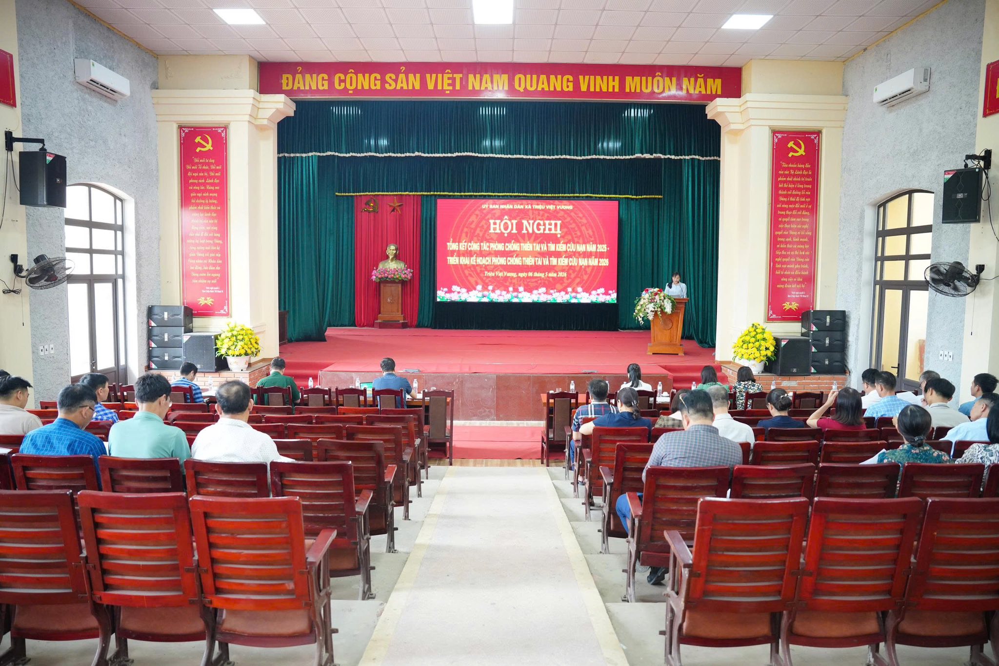 XÃ TRIỆU VIỆT VƯƠNG TỔ CHỨC HỘI NGHỊ TỔNG KẾT CÔNG TÁC PHÒNG, CHỐNG THIÊN TAI VÀ TÌM KIẾM CỨU NẠN NĂM 2025, TRIỂN KHAI NHIỆM VỤ NĂM 2026