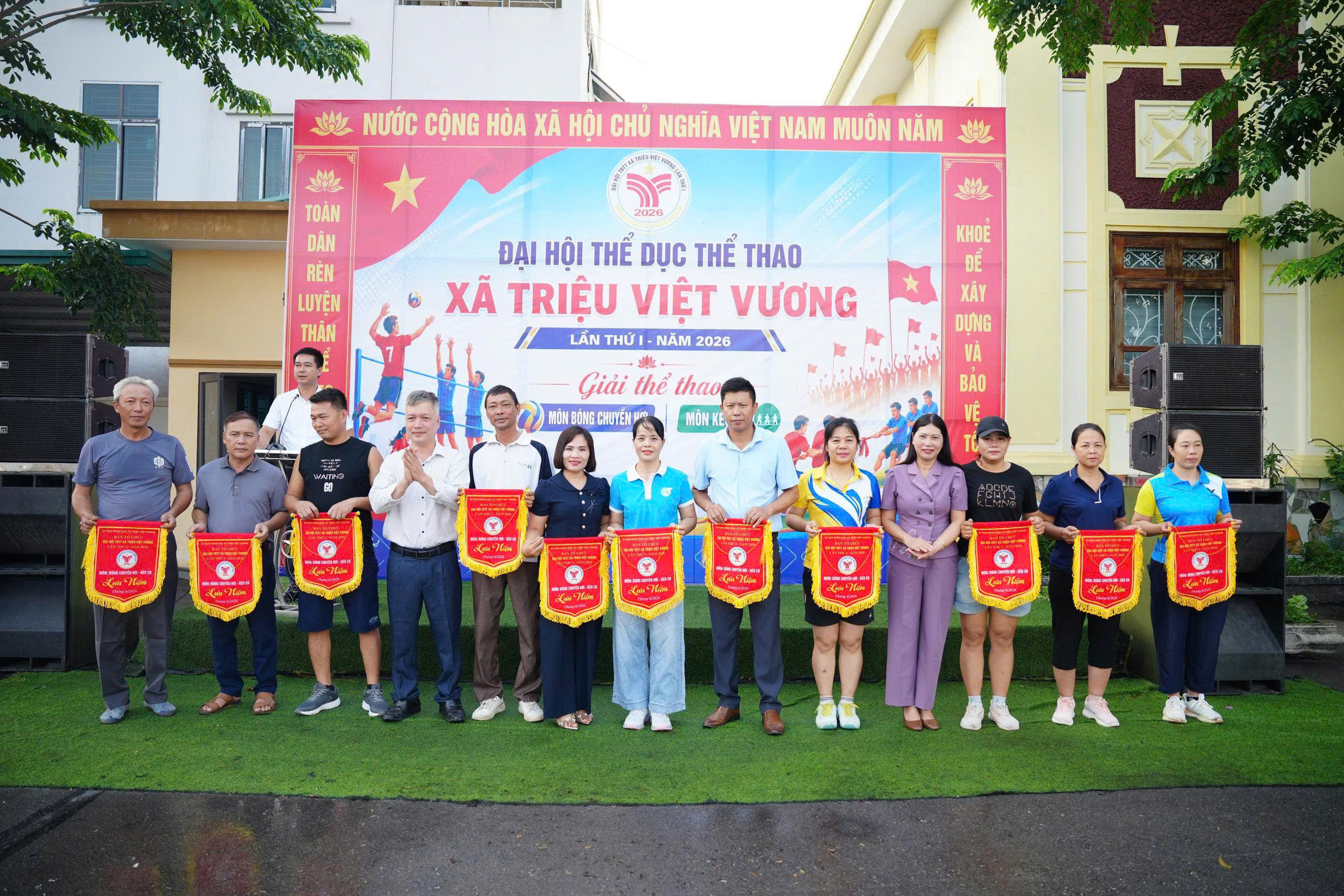 KHAI MẠC GIẢI BÓNG CHUYỀN HƠI NAM, NỮ VÀ KÉO CO ĐẠI HỘI THỂ DỤC THỂ THAO XÃ TRIỆU VIỆT VƯƠNG LẦN THỨ I NĂM 2026