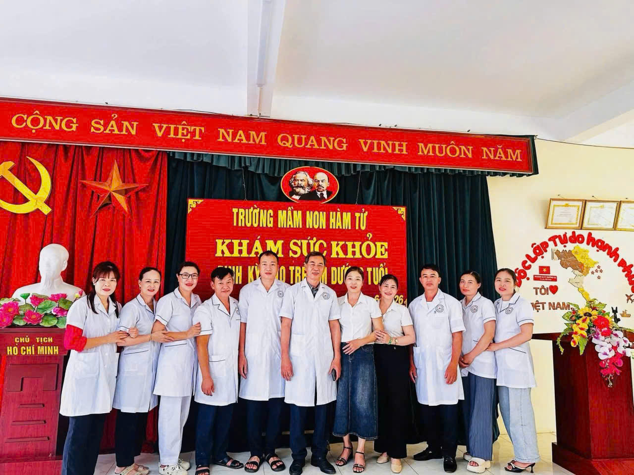 TRẠM Y TẾ XÃ TRIỆU VIỆT VƯƠNG TỔ CHỨC KHÁM SỨC KHỎE ĐỊNH KỲ CHO TRẺ EM DƯỚI 06 TUỔI TẠI CÁC ĐIỂM TRƯỜNG MẦM NON TRÊN ĐỊA BÀN XÃ