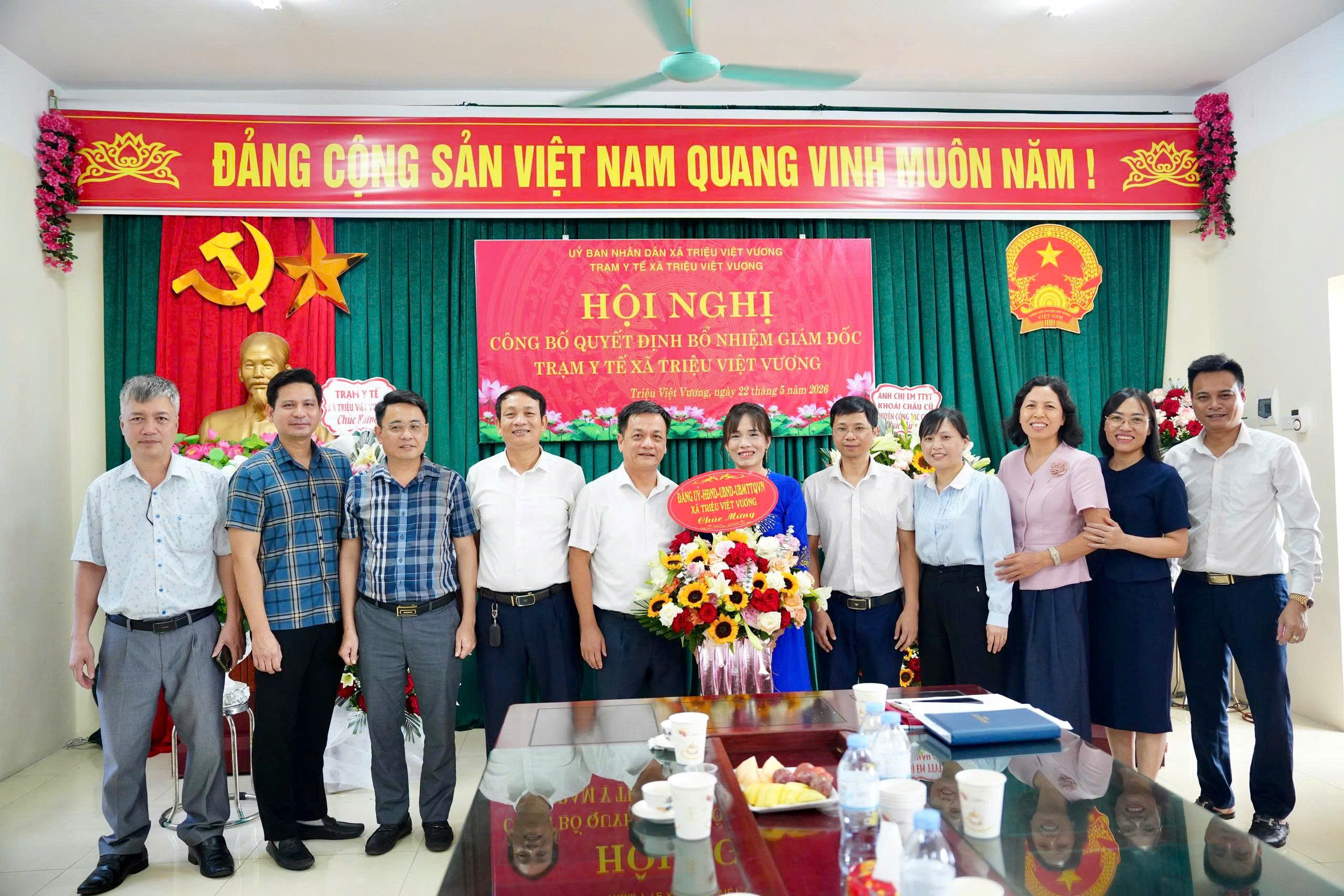 XÃ TRIỆU VIỆT VƯƠNG TỔ CHỨC HỘI NGHỊ CÔNG BỐ QUYẾT ĐỊNH BỔ NHIỆM GIÁM ĐỐC TRẠM Y TẾ XÃ