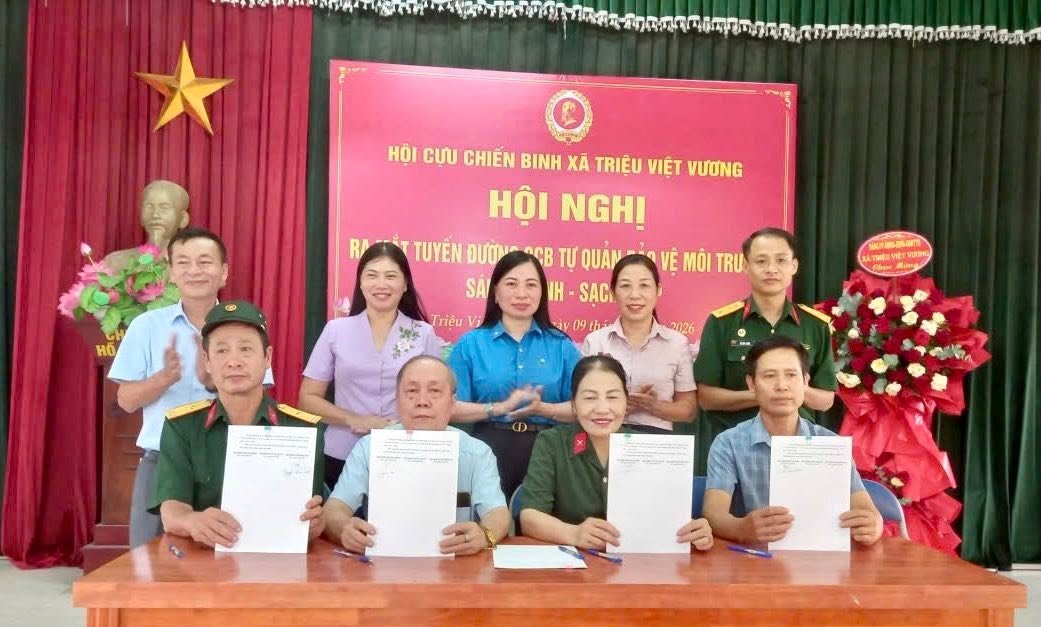 HỘI CỰU CHIẾN BINH XÃ TRIỆU VIỆT VƯƠNG RA MẮT MÔ HÌNH TUYẾN ĐƯỜNG TỰ QUẢN BẢO VỆ MÔI TRƯỜNG